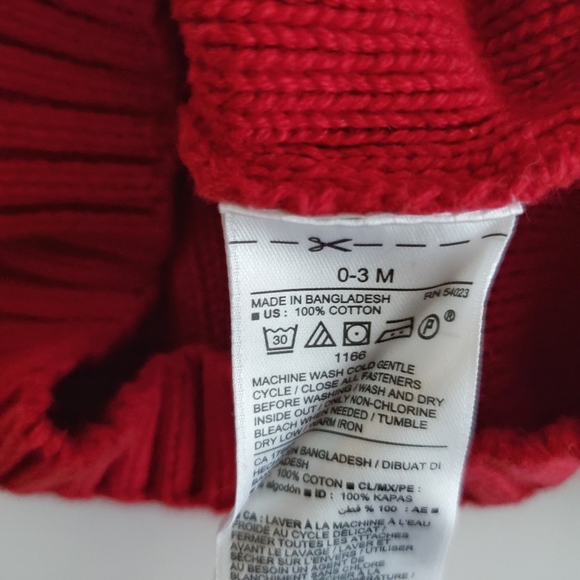 OLD NAVY Boys Sweater Cable Knit Red Size 0-3 M - Picture 6 of 7